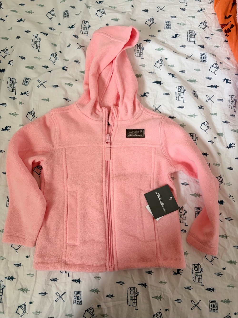 NWT Eddie Bauer Pink Hooded Fleece Zip Jacket